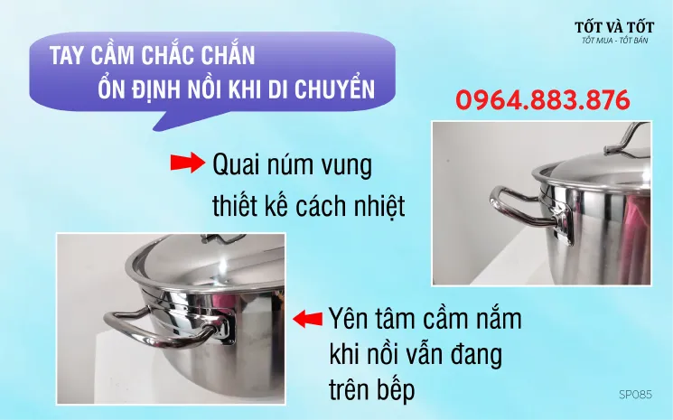 Nồi luộc gà FiveStar 30cm vung inox - Hàng Việt Nam chất lượng cao